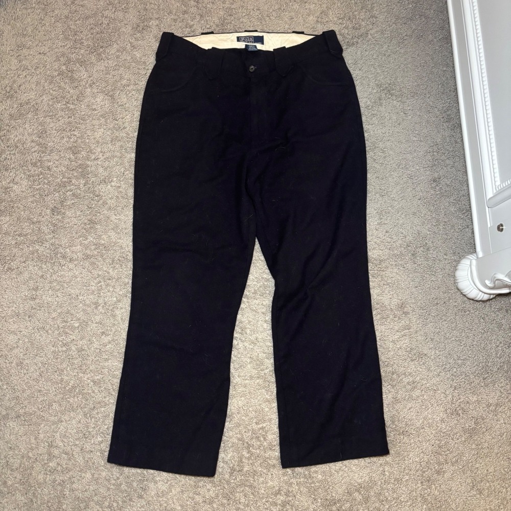 Polo Ralph Lauren Mens Wool Blend Stretch Trousers Navy Blue 34x30 4834565RRC - Picture 1 of 15